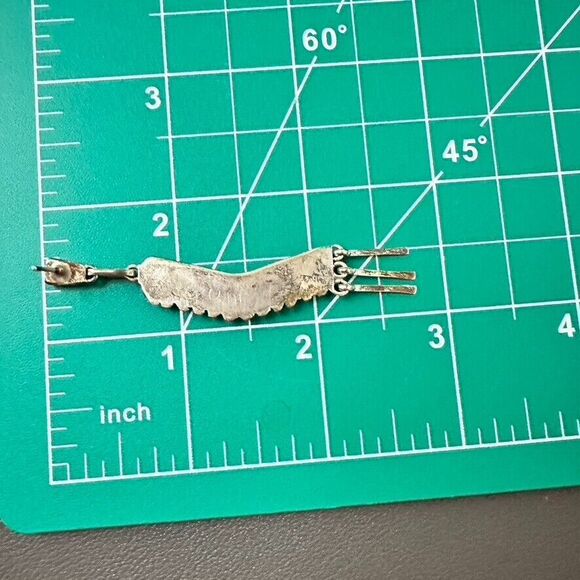 Vintage ZUNI Native American Sterling Silver Turquoise NEEDLEPOINT Earrings - Picture 7 of 8